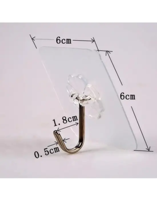 Kendınden Yapışkanlı Şeffaf Askı 5 Li Set