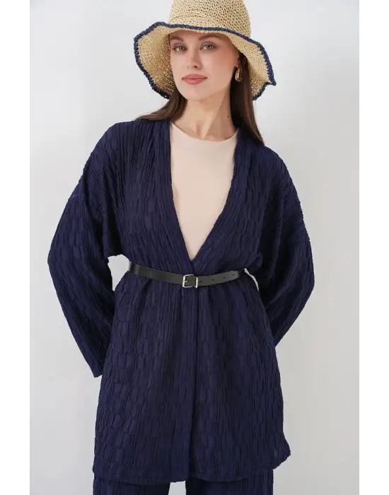 Kimono Pantolon İkili Takım 30078 - Lacivert
