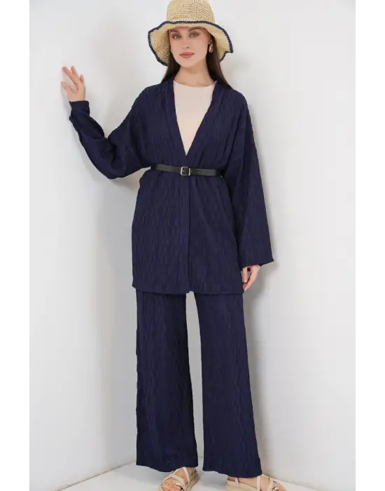 Kimono Pantolon İkili Takım 30078 - Lacivert