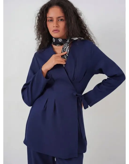 Kimono Pantolon Kumaş Takım 30054 - Lacivert