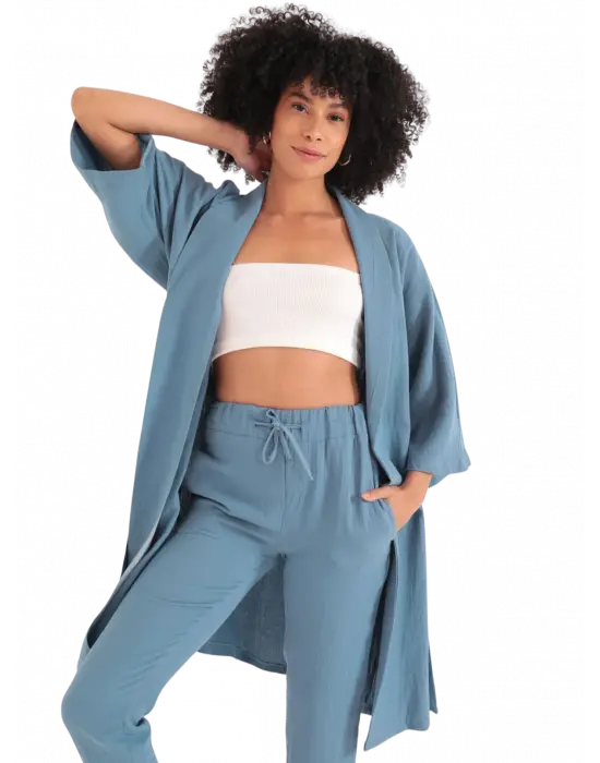 Kimono Üst - İNDİGO
