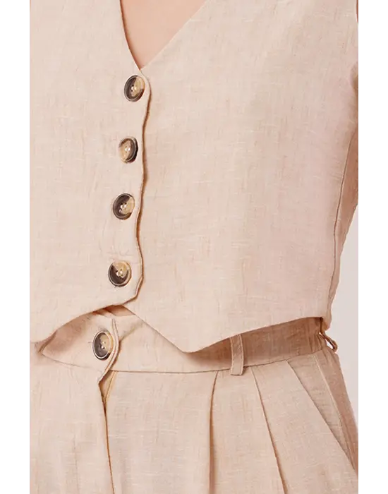 Kırçıllı Desen Bej Takım