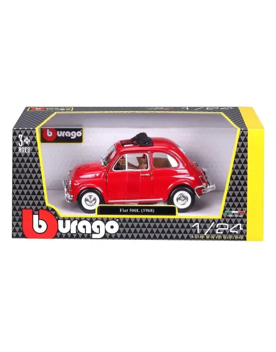 Omarı Klasik Kırmızı Fiat 500L Model Araba 1:24 Ölçekli