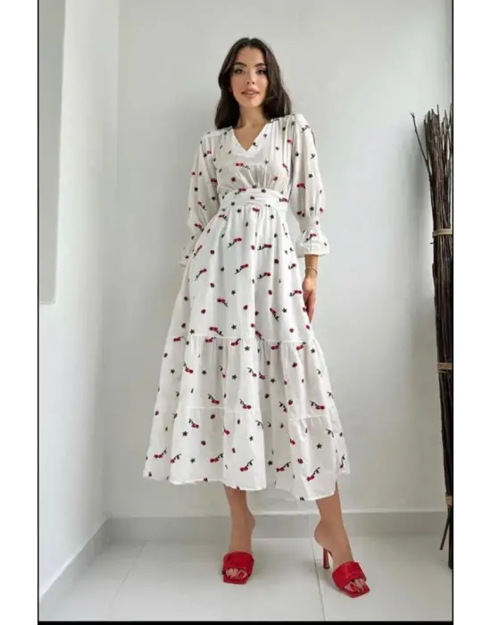 Omarı Vual Dokunuşlu Kırmızı Elbise