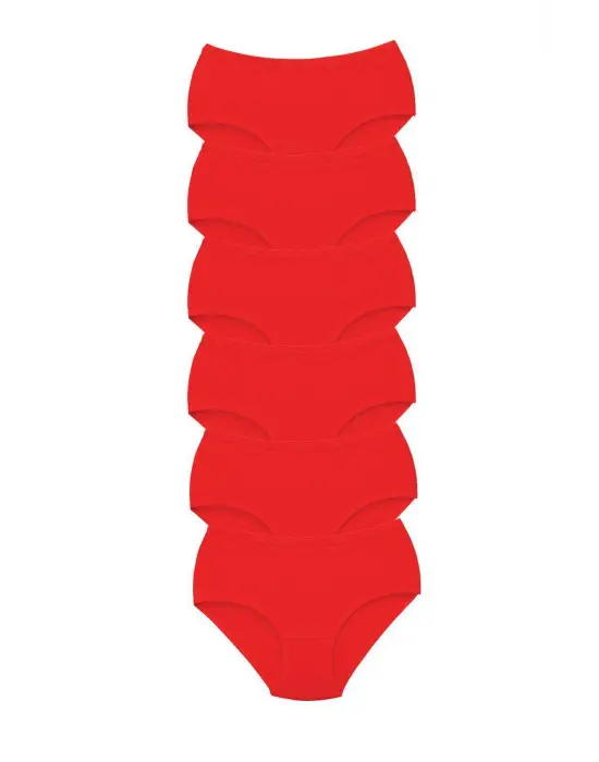 Omarı Tutku Kadın Yüksek Bel Kalın Lastik Külot - Kırmızı