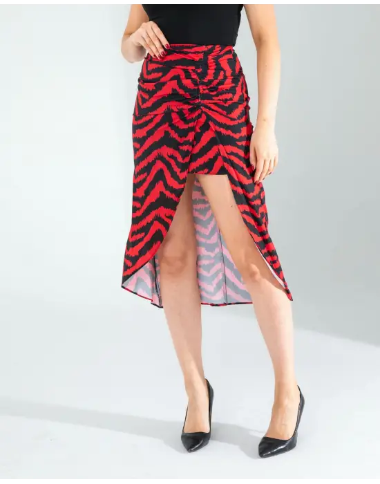 Trend Yandan Büzgülü Etek