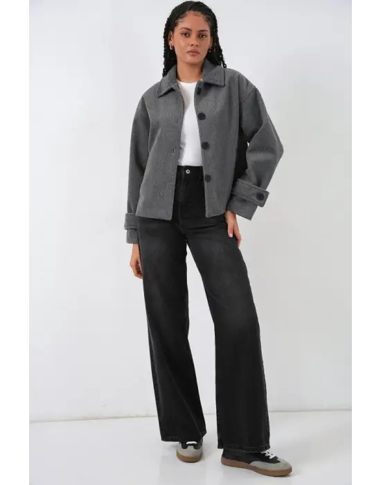 Kısa Kaşe Ceket 0724 - Antrasit