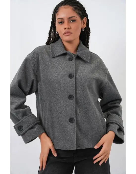 Kısa Kaşe Ceket 0724 - Antrasit