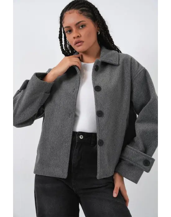 Kısa Kaşe Ceket 0724 - Antrasit