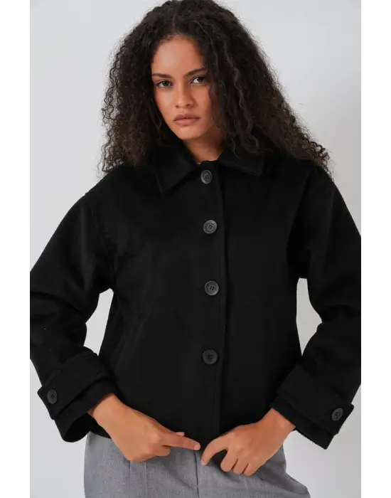 Kısa Kaşe Ceket 0724 - Siyah