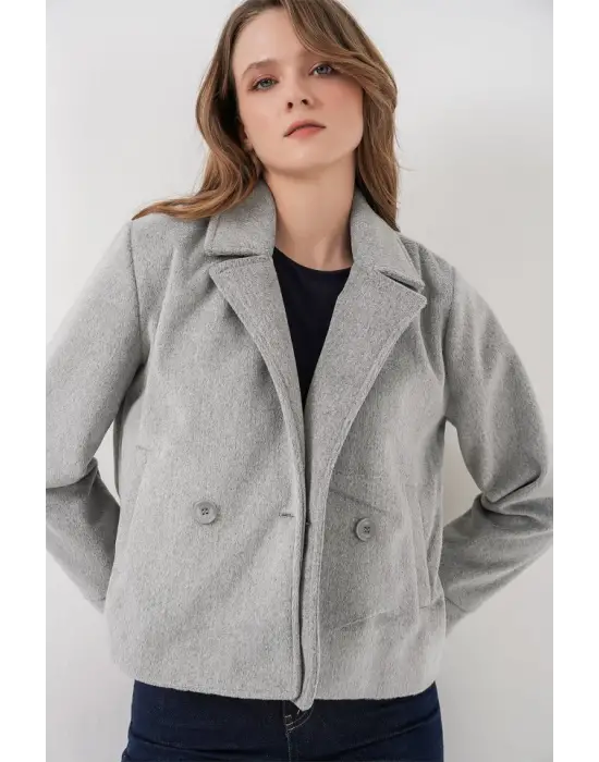 Kısa Kaşe Ceket 0725 - A.Gri