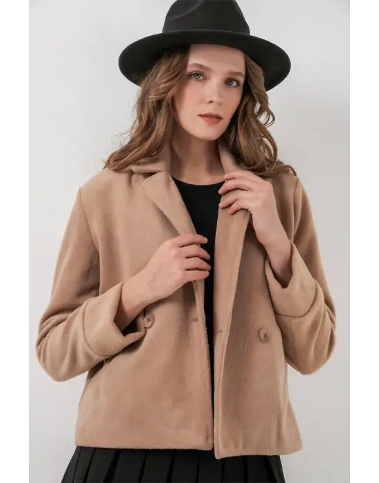 Kısa Kaşe Ceket 0725 - Bisküvi