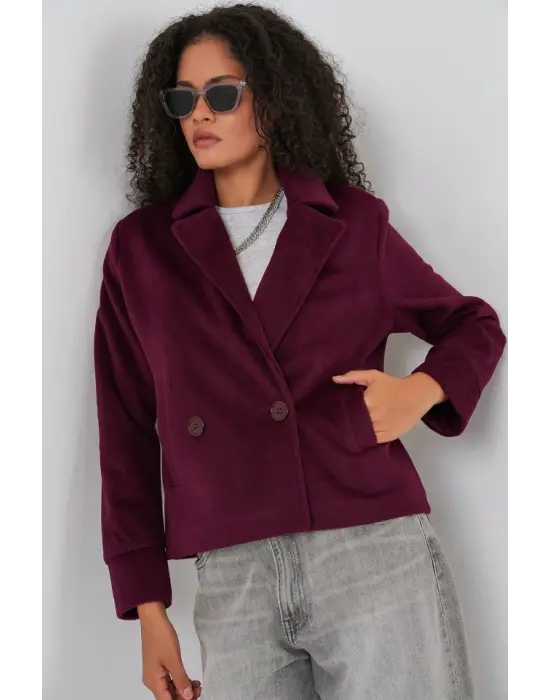Kısa Kaşe Ceket 0725 - Bordo