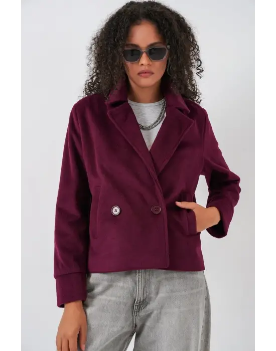 Kısa Kaşe Ceket 0725 - Bordo