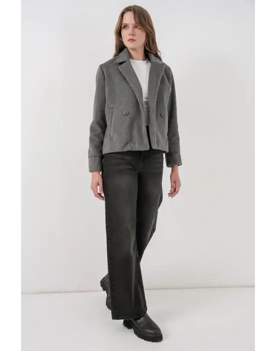 Kısa Kaşe Ceket 0725 - Gri