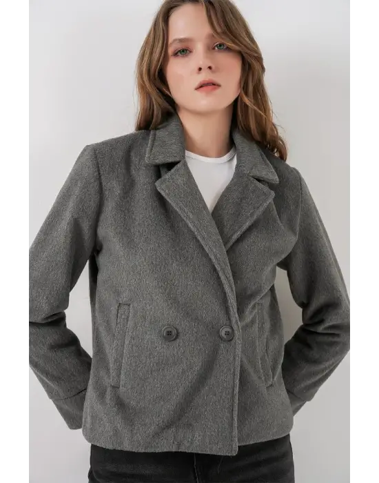Kısa Kaşe Ceket 0725 - Gri