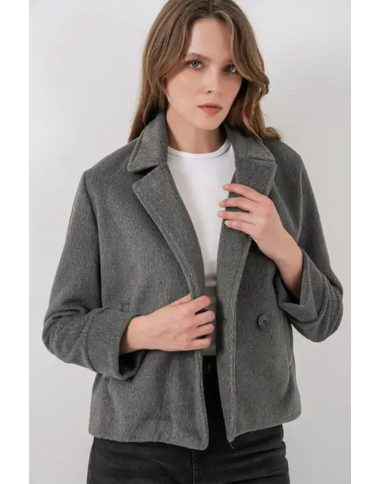 Kısa Kaşe Ceket 0725 - Gri