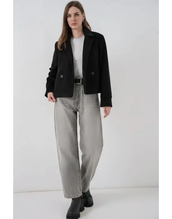 Kısa Kaşe Ceket 0725 - Siyah