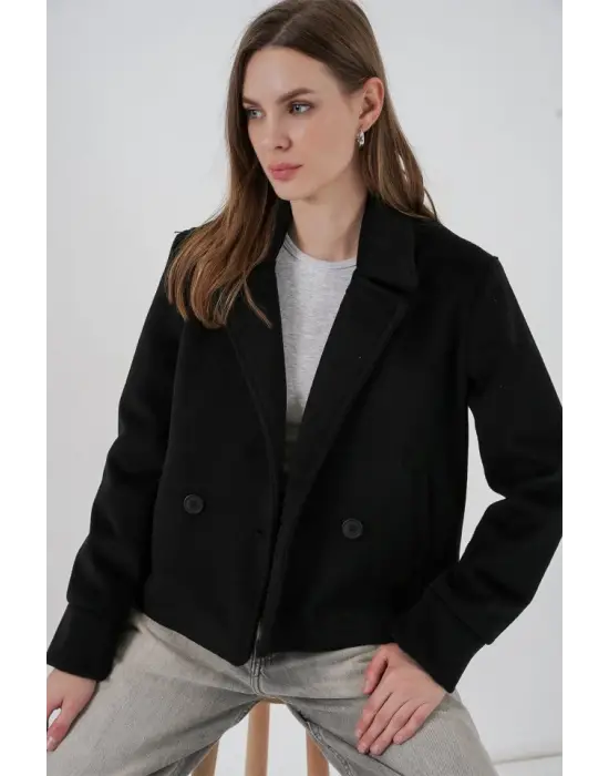 Kısa Kaşe Ceket 0725 - Siyah