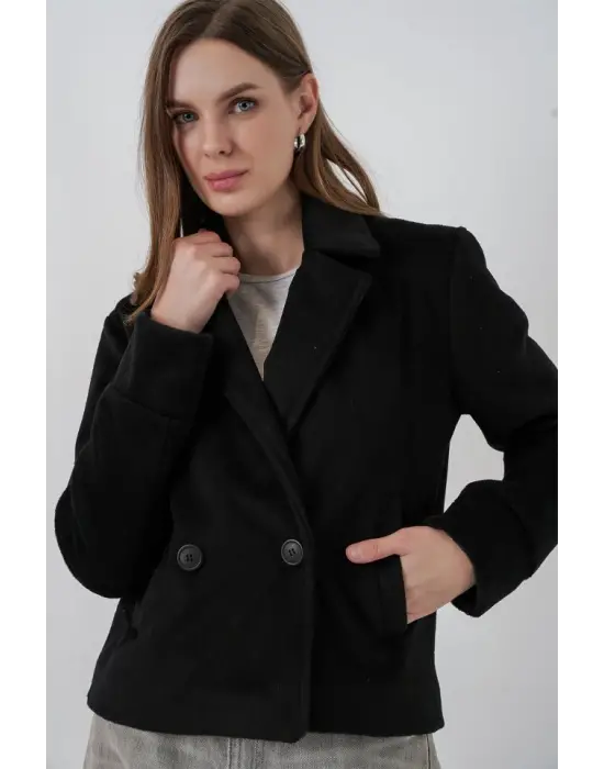Kısa Kaşe Ceket 0725 - Siyah