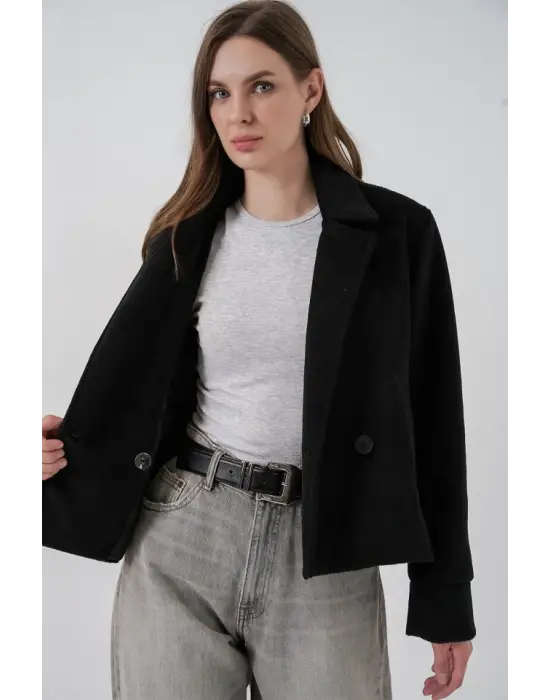 Kısa Kaşe Ceket 0725 - Siyah
