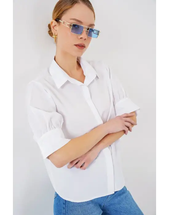 Kısa Kol Gömlek 20312 - Beyaz