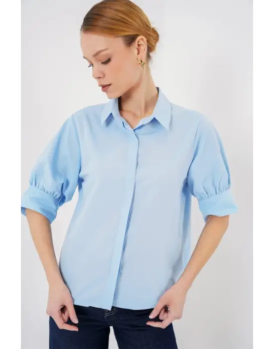 Kısa Kol Gömlek 20312 - Mavi