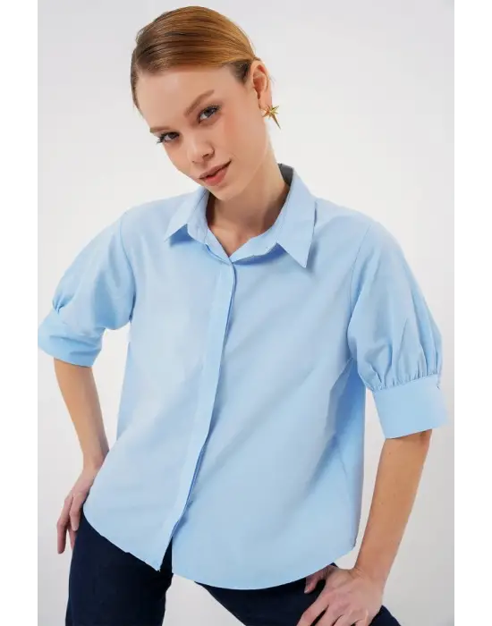 Kısa Kol Gömlek 20312 - Mavi