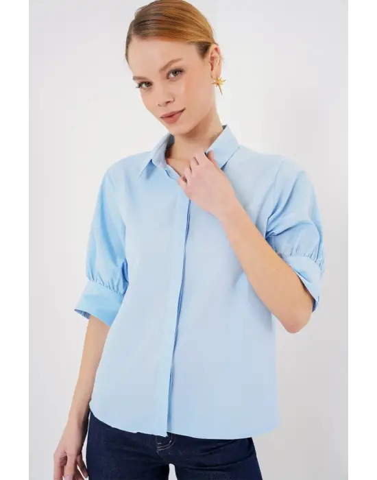 Kısa Kol Gömlek 20312 - Mavi