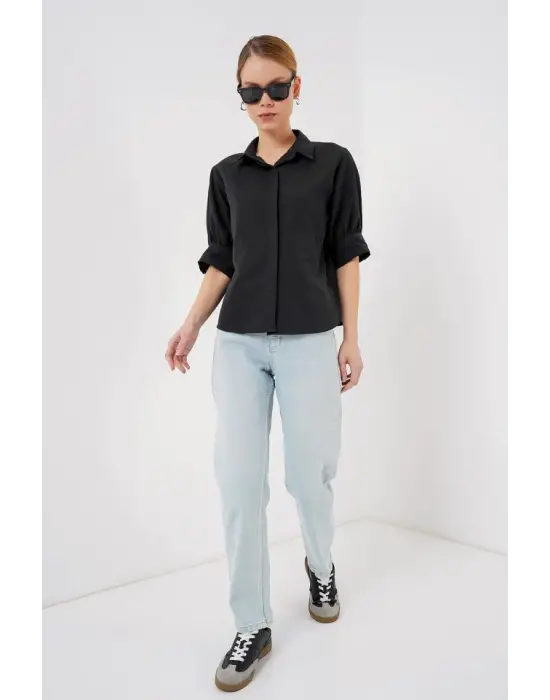 Kısa Kol Gömlek 20312 - Siyah