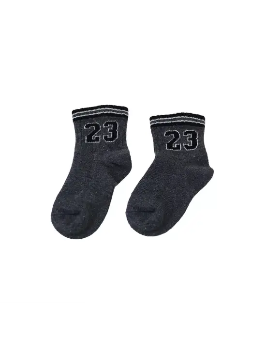 Omarı Konforlu Gri Kısa Çorap