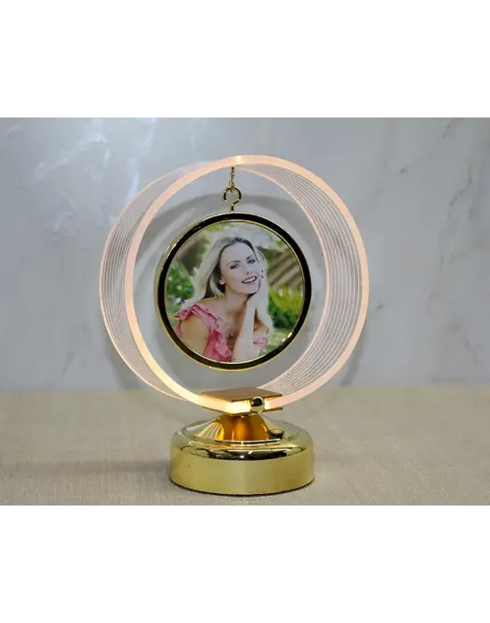 Kişiye Özel Fotoğraf Alanlı Yuvarlak Led Çerçeve