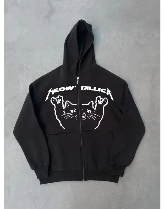 Cool Baskılı Kapüşonlu Hırka