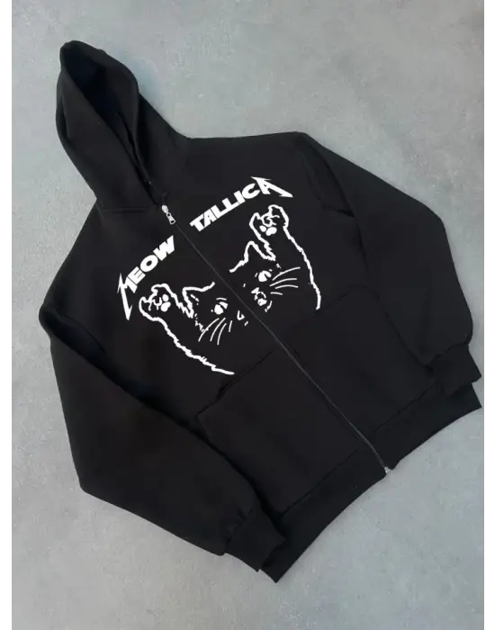 Cool Baskılı Kapüşonlu Hırka