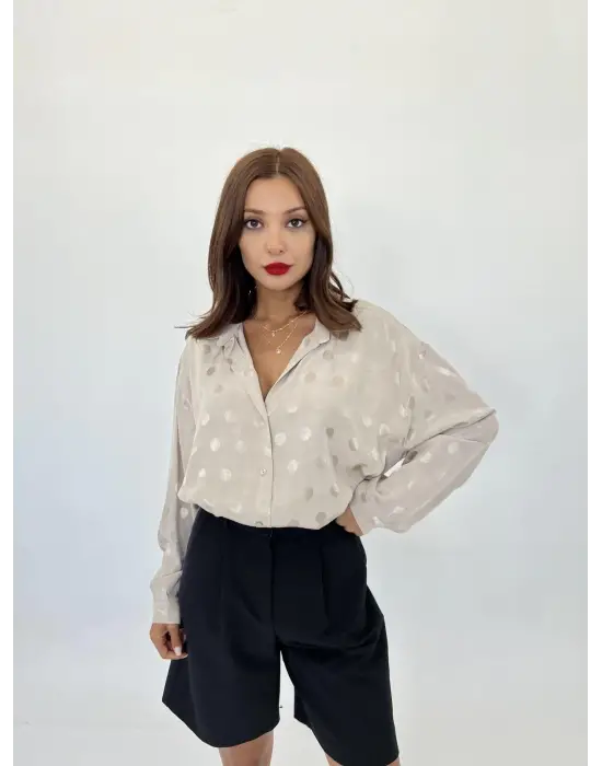 Omarı Rahat Kesimli Denim Gömlek