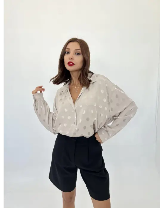 Omarı Rahat Kesimli Denim Gömlek