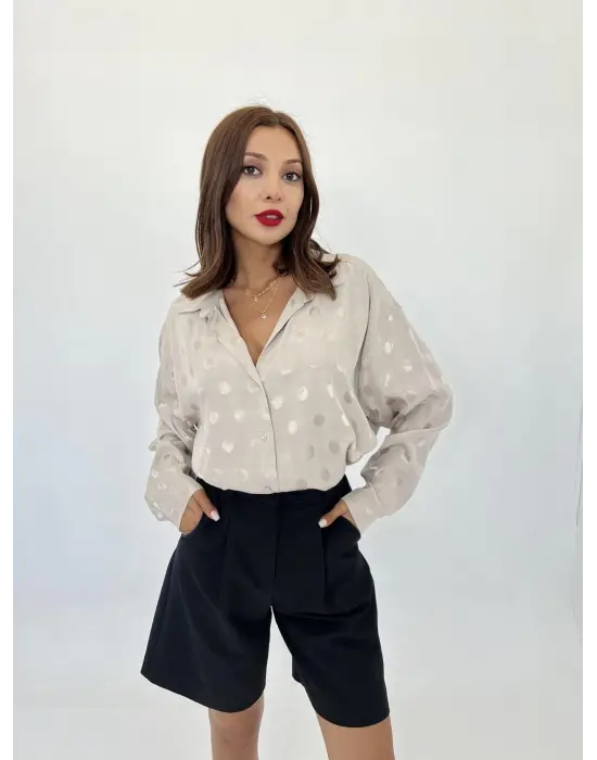 Omarı Rahat Kesimli Denim Gömlek