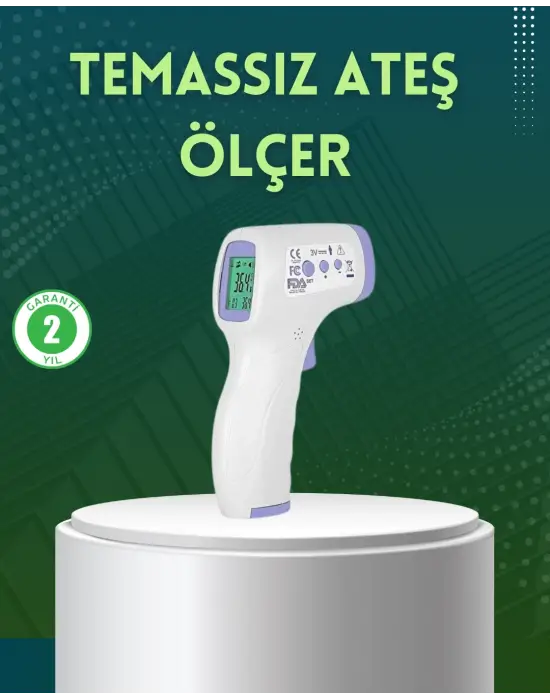 Kızılötesi Temassız Ateş Ölçer Lcd Ekranlı Hassas Termometre
