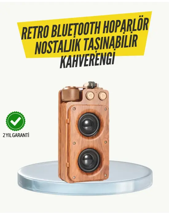 Klasik Görünümlü Bluetooth Hoparlör 360 Derece Stereo Ve Fm Radyo