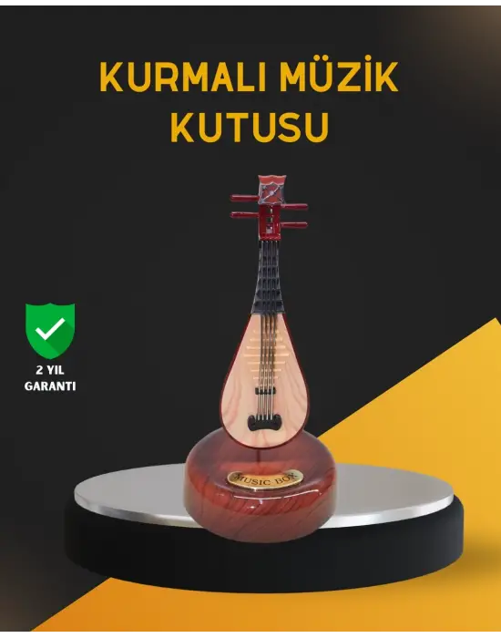 Klasik Ud Figürlü Melodili Müzik Kutusu Şık Hediyelik