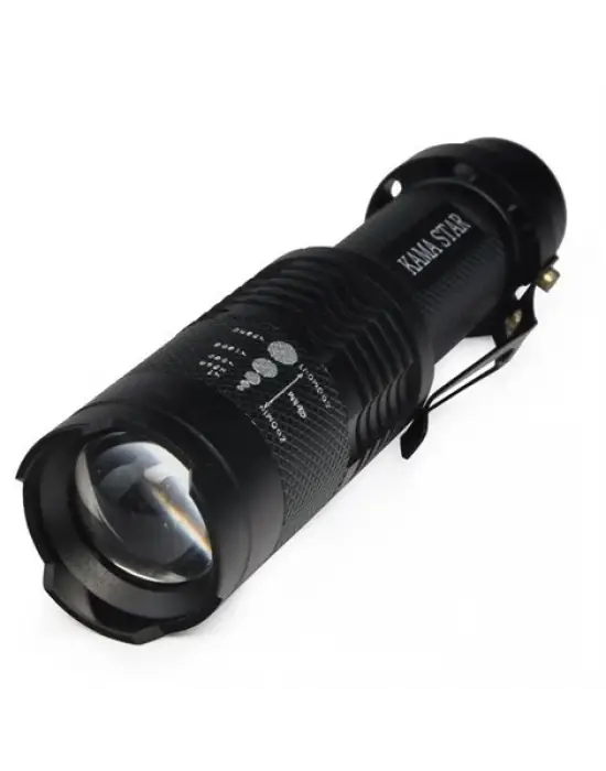 Km 87 Polis Tipi Zoomlu Şarjlı Metal Dağ Kamp Cep Feneri