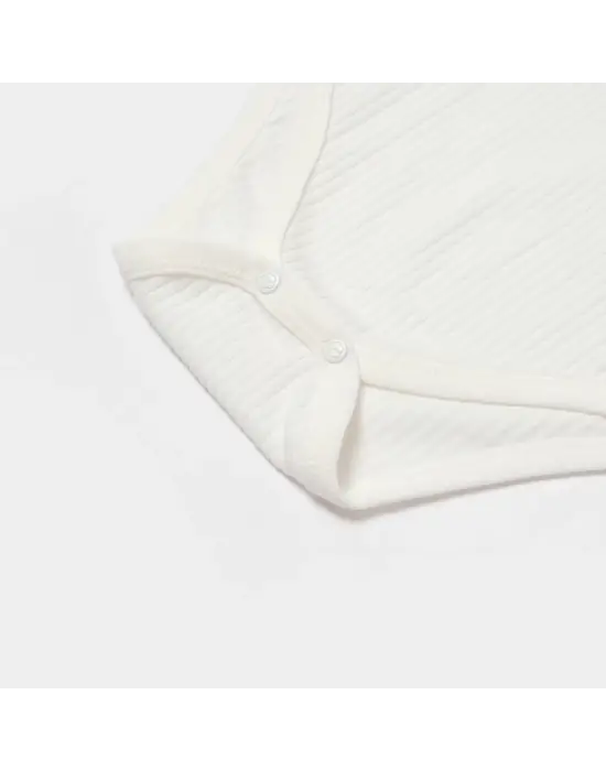 Omarı Yumuşak Pamuklu Uzun Kol Bebek Body Gri