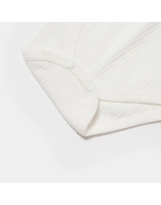 Omarı Yumuşak Pamuklu Uzun Kol Bebek Body - Pembe Renkli