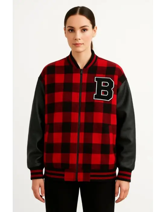 Kolları Suni Deri Içi Astarlı Oduncu Kolej Içi Ceket - Bordo