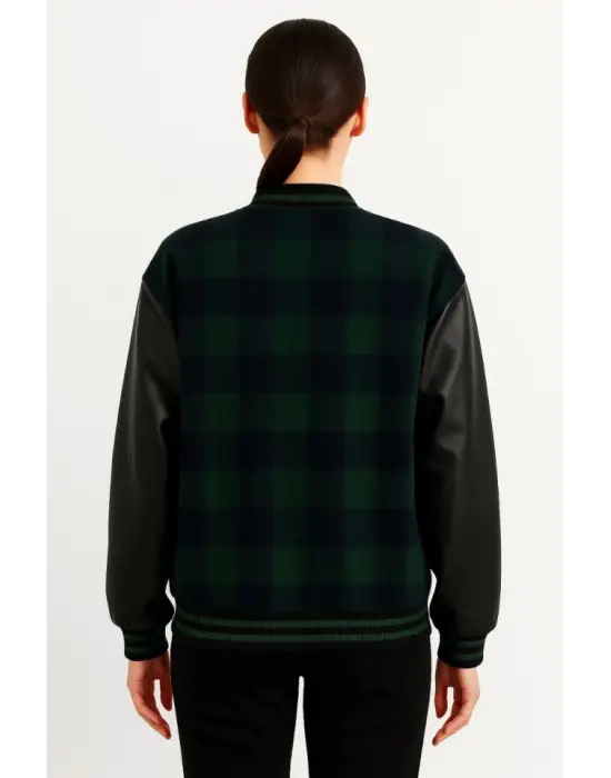 Kolları Suni Deri Içi Astarlı Oduncu Kolej Içi Ceket - Haki