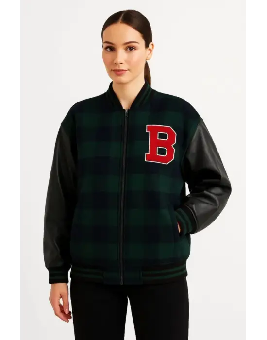 Kolları Suni Deri Içi Astarlı Oduncu Kolej Içi Ceket - Haki