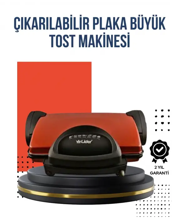 Kompakt Izgara Ve Tost Makinesi – Çıkarılabilir Plaka, Döküm Gövde