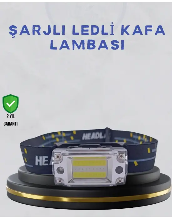 Kompakt Led Kafs Feneri Usb Şarjlı Manyetik 2 Işık Modlu 215 Lümen