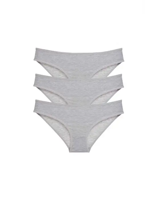 Süper Eko Likralı Gri Kadın Slip Külot Seti