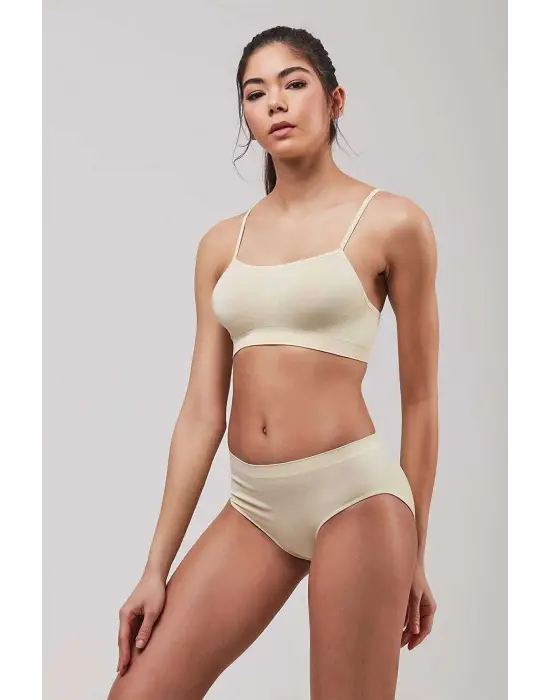 Omarı İnce Askılı Dikişsiz Ten Büstiyer